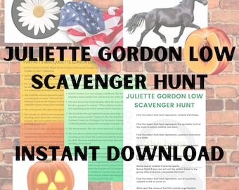 Juliette Gordon Low Scavenger Hunt Game: Girl Scout Activity (Printable Digital Download)