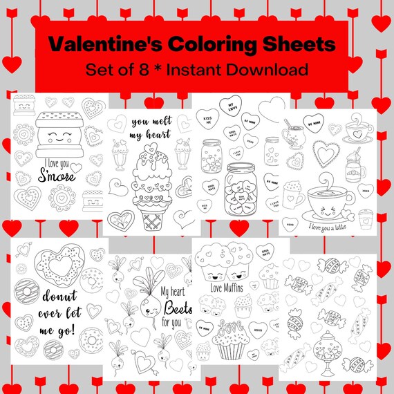 Valentine's Day Coloring Sheets V-Day Coloring Book