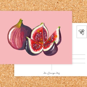 Cartolina Fichi - Frutta Estiva - Summer Card - Frutta - Estate - Illustrazione Colorata - Decorazione - Card