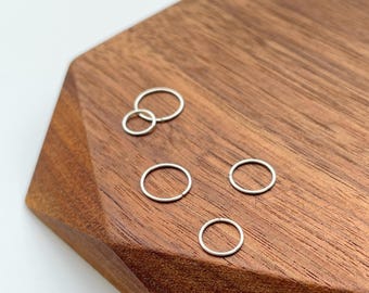 Sterling silver nose hoop - 20G nose ring - silver nose hoop - tragus hoop - helix ring - tiny hoop, Endless Hoop - 6mm 8mm 10mm