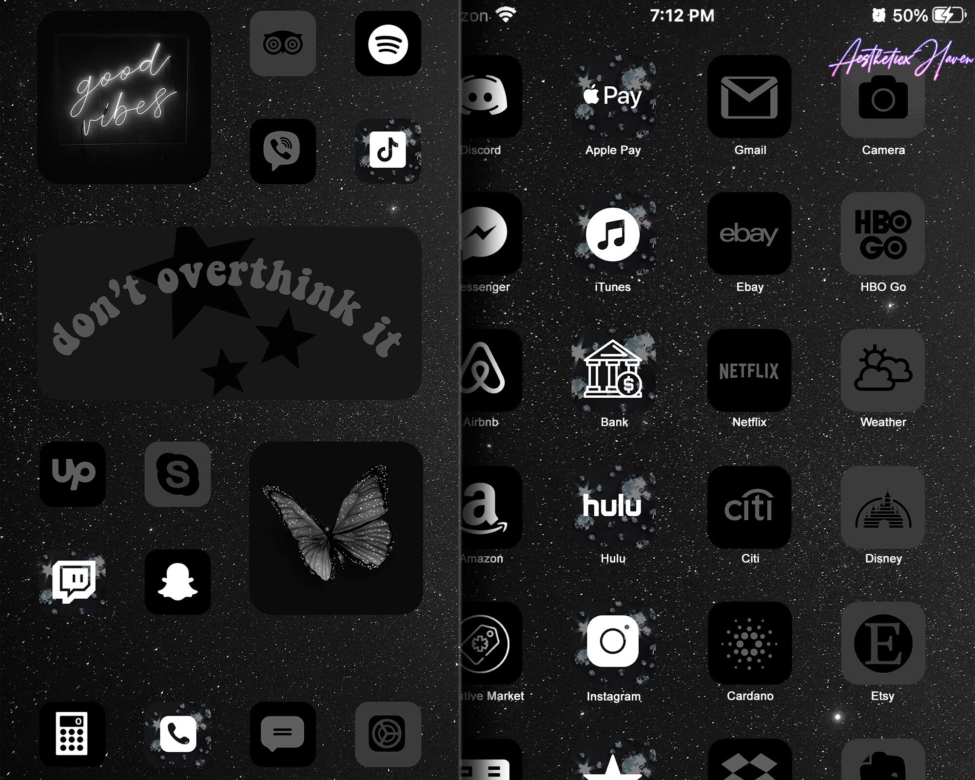 250 Pcs Black iOS 14 Icons Grey Aesthetic iPhone App Icons | Etsy