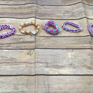 Set of Five Rainbow Loom Bracelets