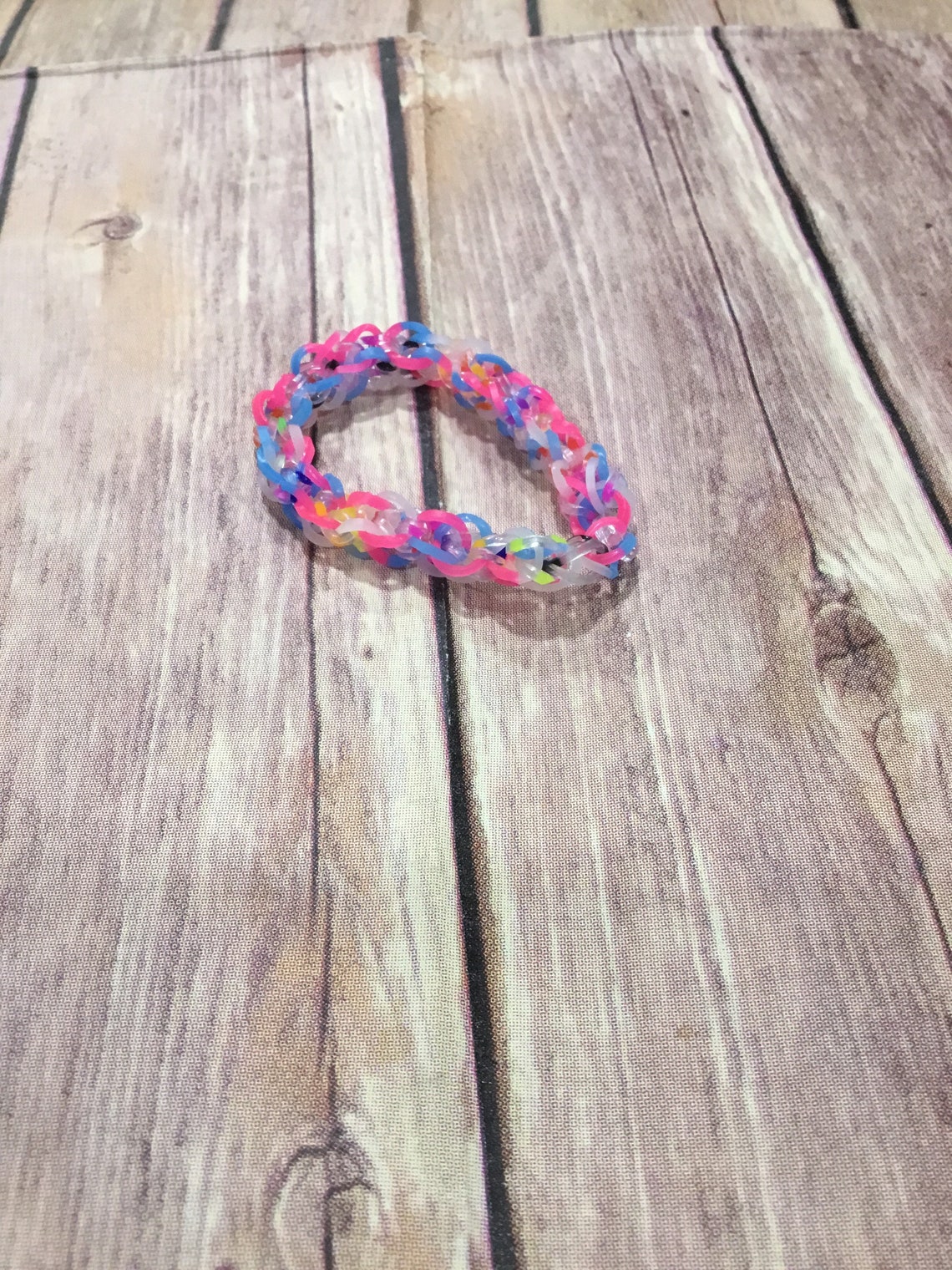 Set of Five Rainbow Loom Multicolored Bracelets - Etsy