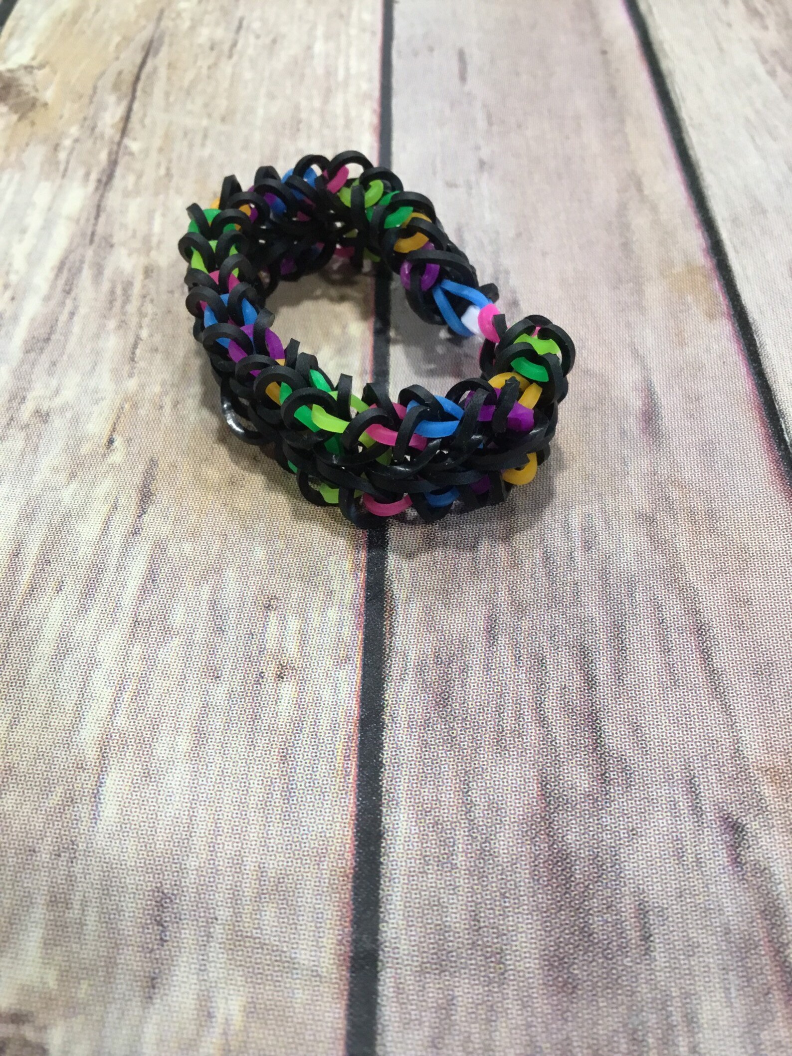 Set of Five Rainbow Loom Neon Bracelets Etsy