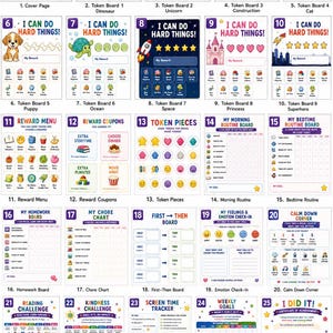 24 Page Token Board Bundle for Kids | Behavior Charts, Reward System, Visual Schedule pdf