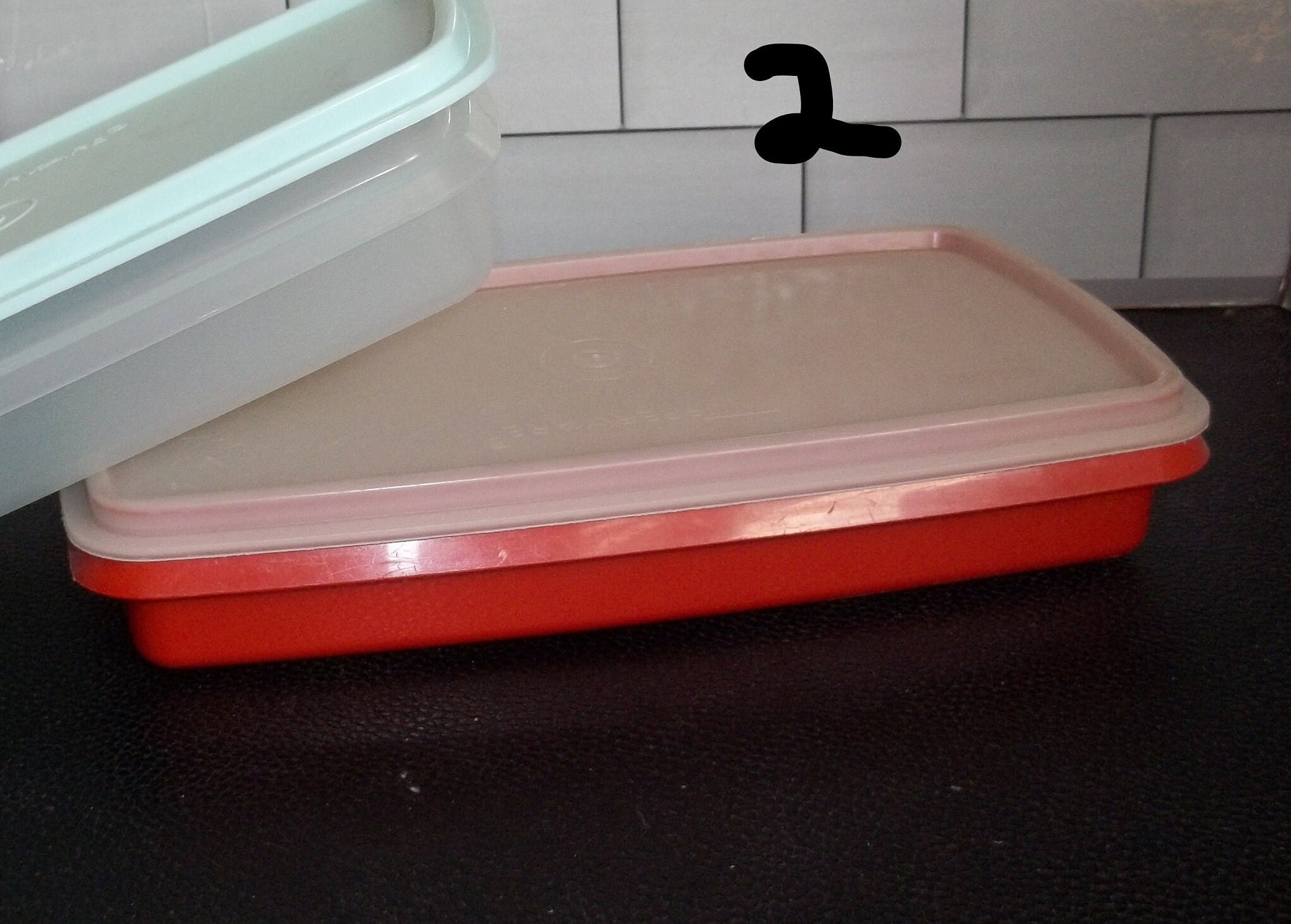 Tupperware Bacon Keeper Rectangle Container w Lid Clear Vintage