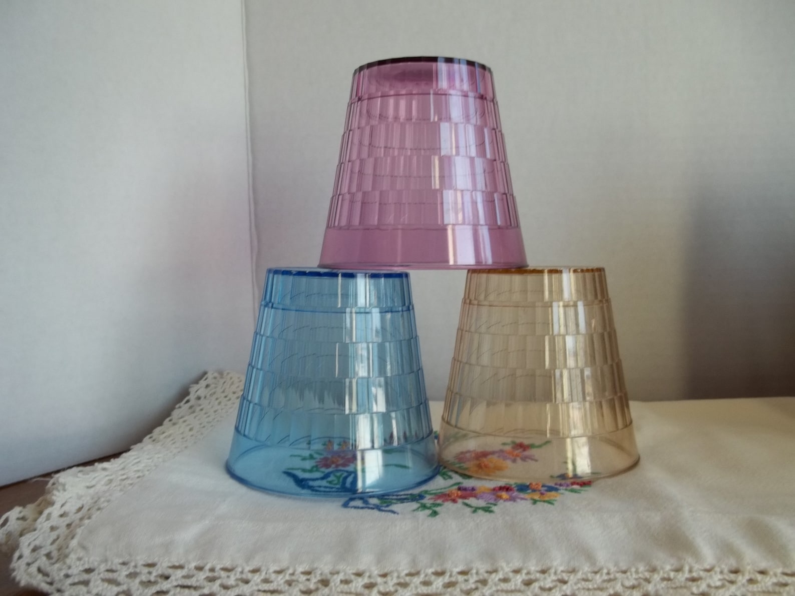 Vintage Oatmeal Cups Tumblers Quaker Crystal Wedding Plastic **YOUR ...