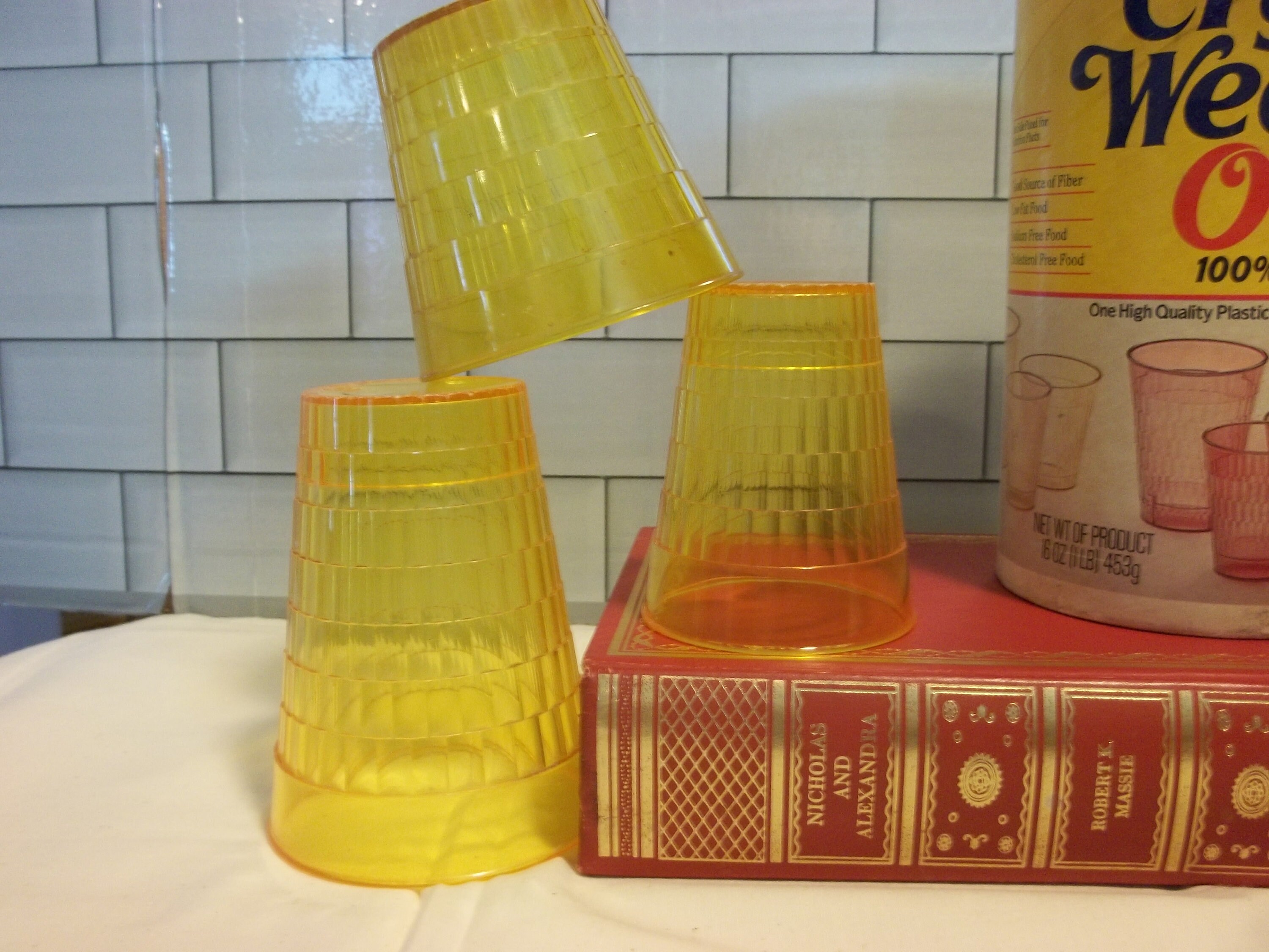 Vintage Oatmeal Cups Tumblers Quaker Crystal Wedding Plastic YOUR ...