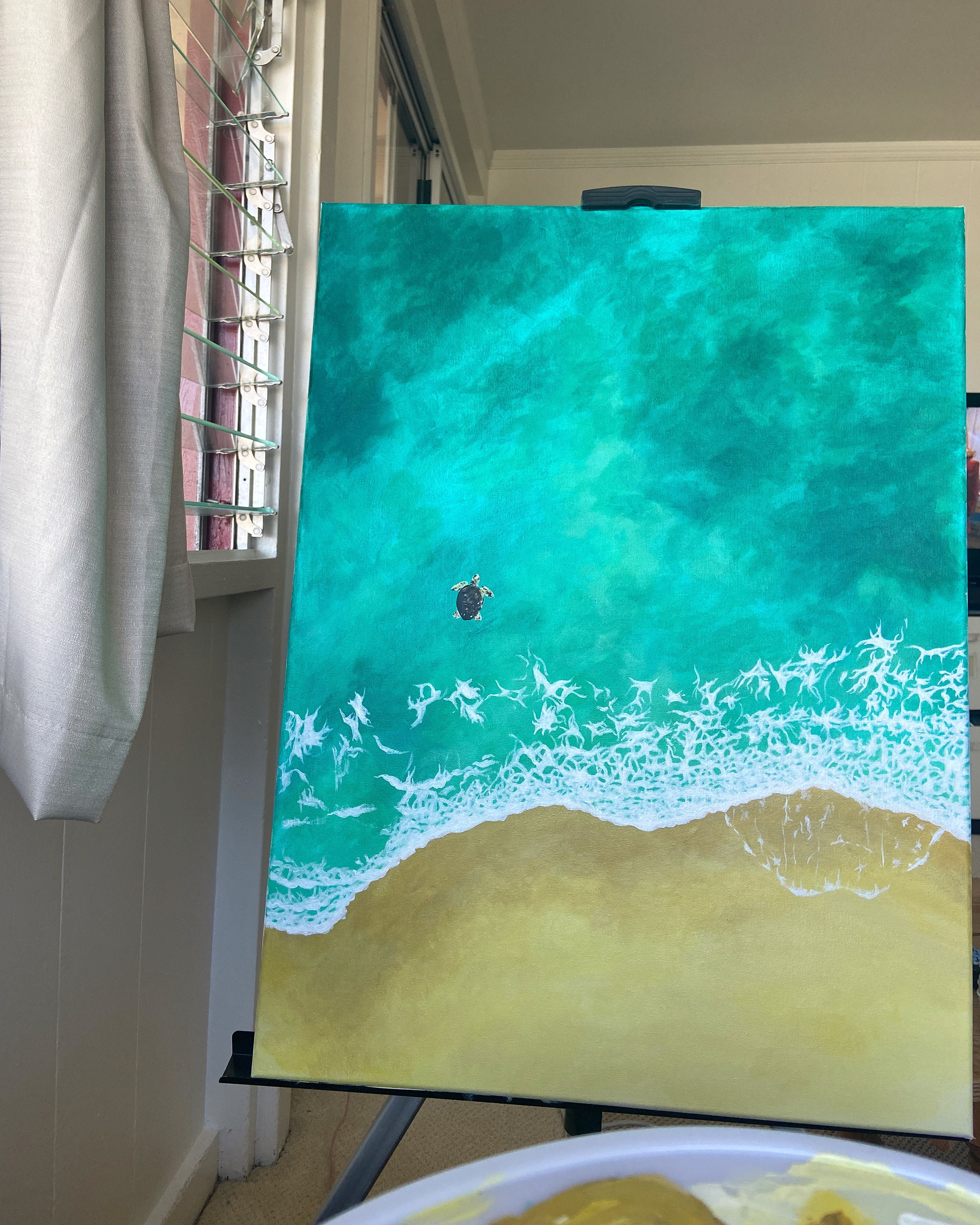 Lone Honu - Original Acrylic Painting on Canvas
