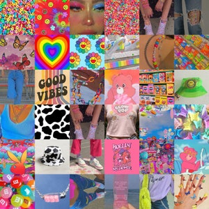 Kidcore Aesthetic Wall Collage Kit Indie Room Decor Y2k Wall Etsy A collection of the top 35 indie kid wallpapers and backgrounds available for download for free. kidcore aesthetic wall collage kit