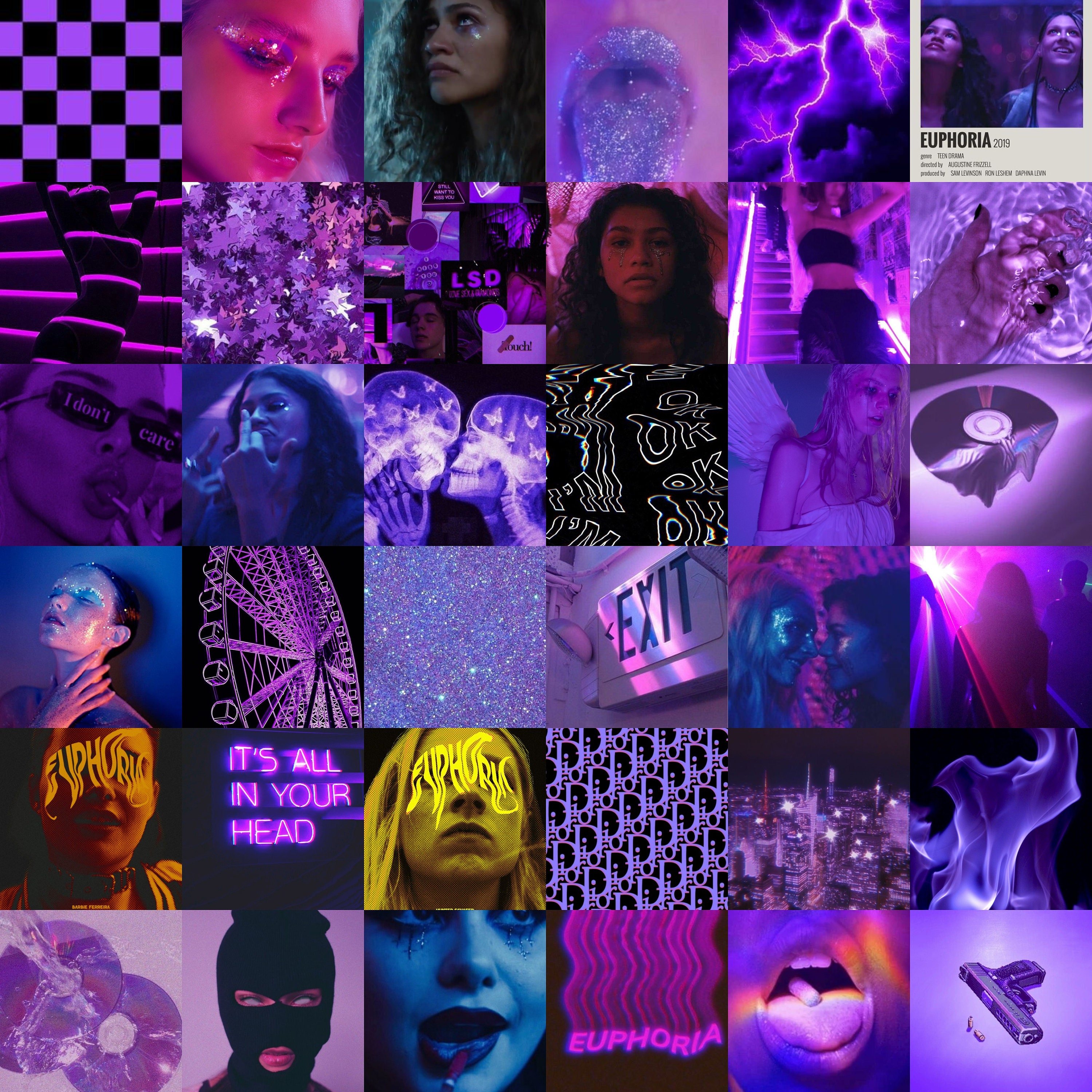 80pc Euphoria/Purple Wall Collage Kit | Etsy