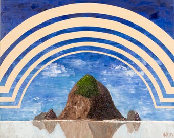 Tidal Reflections - Haystack Rock Art Print – Oregon Coast Giclée