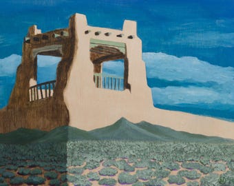 One Sky, Two New Mexicos - Archival Giclée Print inspired by northern New Mexico