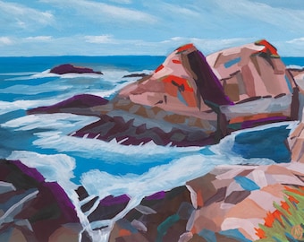 Karkalla on the Rocks - Archival Giclée Print inspired by the California coastline