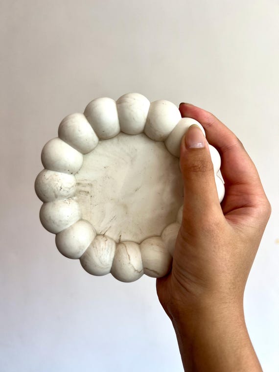 Handmade Jesmonite Bubble Dish: Neutral Home Decor, Trinket Bowl