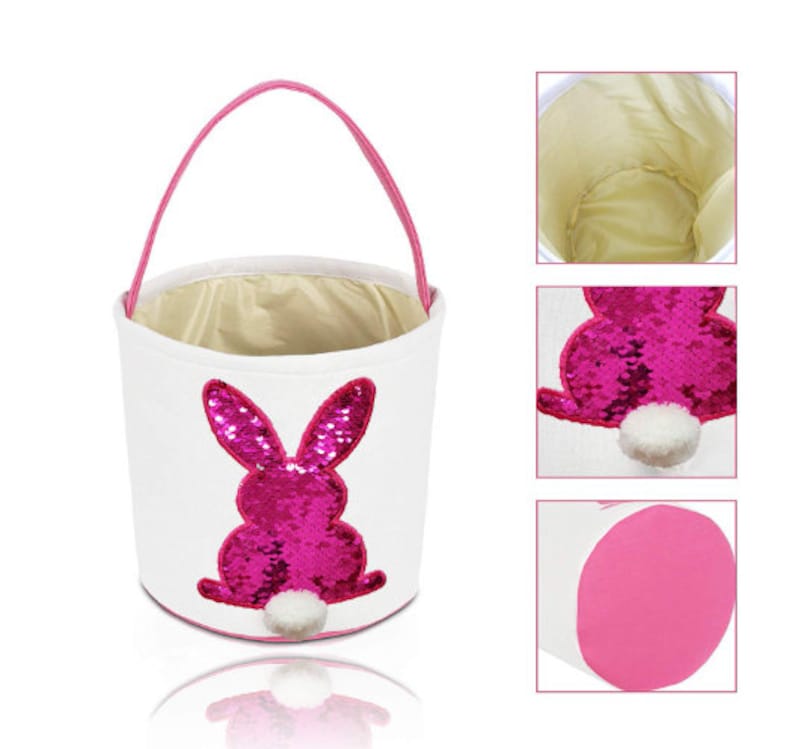 Easter Gift For Kids. Easter Basket Bunny Tote Bag Bucket for Easter Eggs Easter EggsGift Baskets for Kids Toys