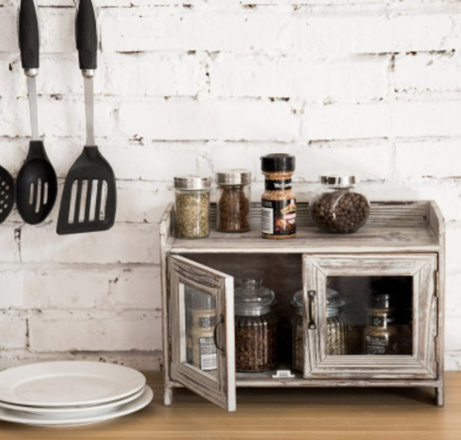 Rustic Wooden Countertop Wooden Storage Etsy