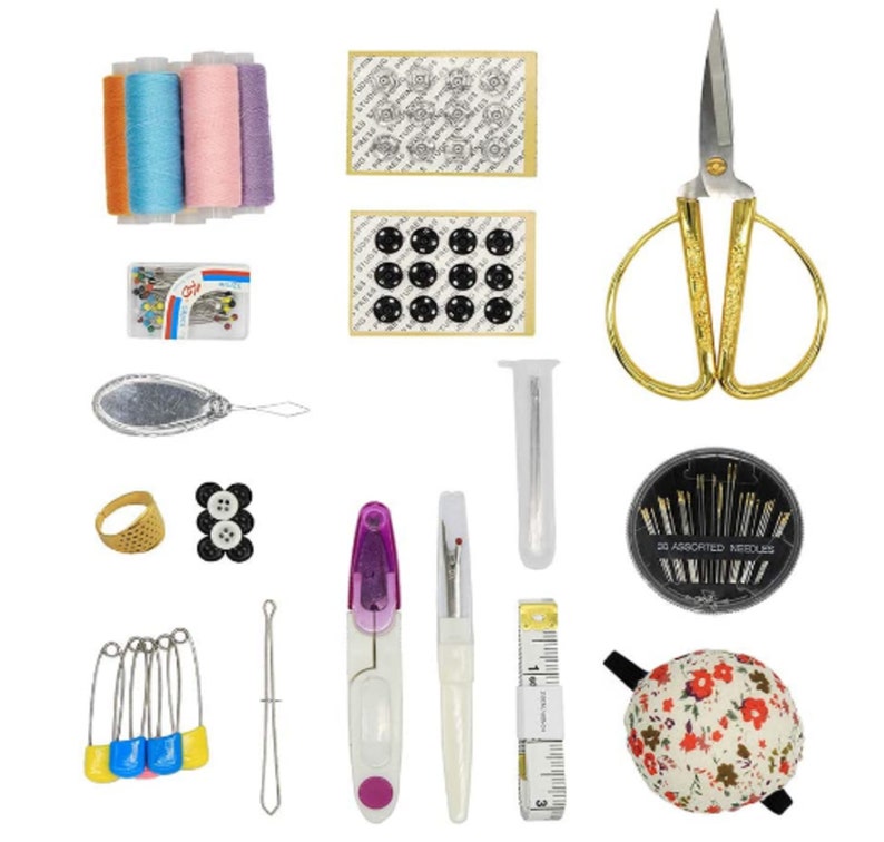 Wooden Sewing Kit with Accessories Sewing Supplies 8.5 x 5.3 Etsy