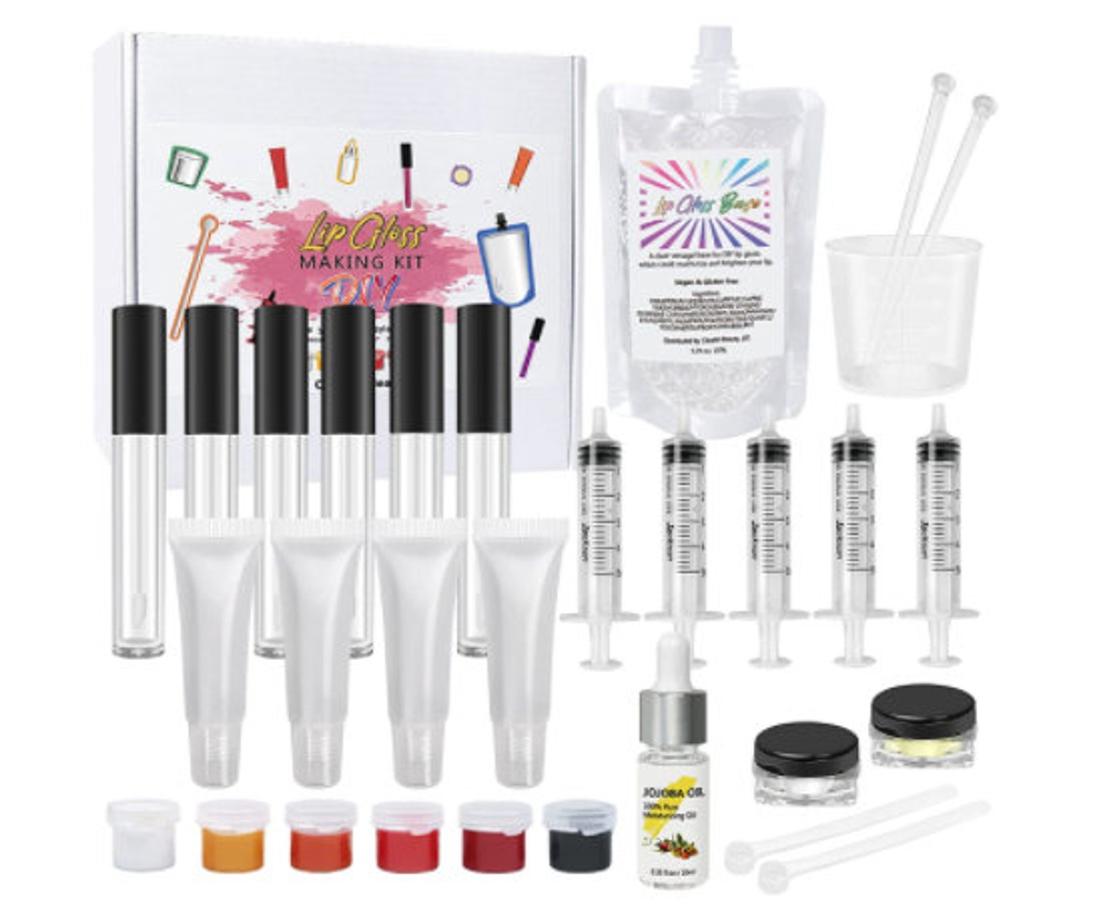 DIY Lip Gloss Making Kit with Instructions 45 Pcs Lip Gloss Etsy