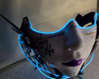 Cyberpunkmasker Cyberpunk-cosplaymasker Cyberpunk 2077-masker Halloween-MASKER Handgemaakt masker Cyberpunkhelm