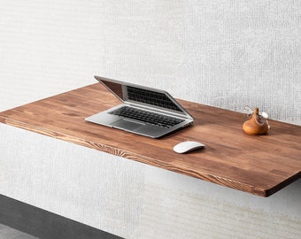 study table on wall Space Saver Folding Floating Desk, Wooden Folding Table, Wall Mount Study Desk, Fold Down Dining Table, Murphy Desk, Home Office Desk