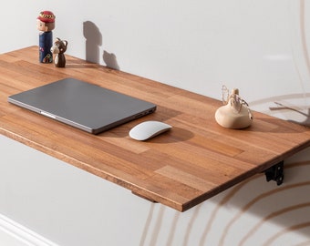 Space Saver Folding Floating Desk, Wooden Folding Table, Wall Mount Study Desk, Fold Down Dining Table, Murphy Desk, Home Office Desk