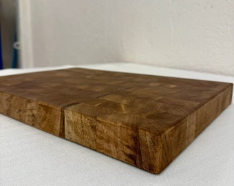 Walnut Cutting Board Double Sided, End Grain Butcher Block, Reversible Chopping Board, 1.50" Thickness