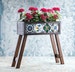 Wooden Planter with Mexican Tiles with Legs, Flower Box with Foot