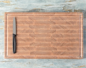 Oak End Grain Cutting Board 1.50&quot;, Double Sided, Butcher Block, Reversible Chopping Board, Solid Wood Kitchen Board, Wooden Cutting Board