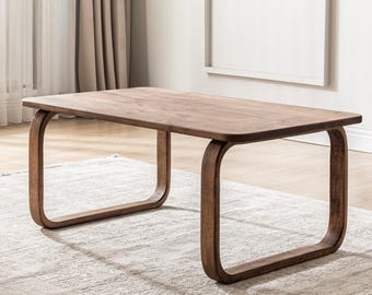 Handmade Solid Walnut Coffee Table: Modern Sculptural Design