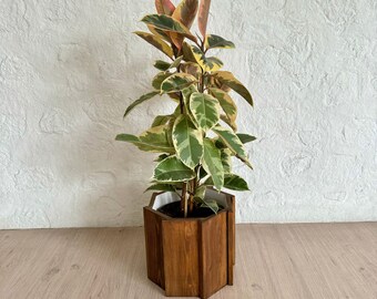 Wooden Planter, Indoor & Outdoor Plant Box, Flower Stand, Flower Pot, Handmade - Customizable, Octagonal Planter, Home and Garden Decoration