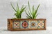 Wooden Planter with Mexican Tile/Indoor and Outdoor Flower Box/Home and Garden Decoration/Flower Pot/Custom