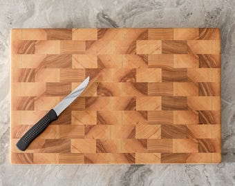 Premium Ash End Grain Cutting Board, Handmade Cutting Board, Butcher Block for Chefs, Reversible Chopping Board, Custom Charcuterie Board
