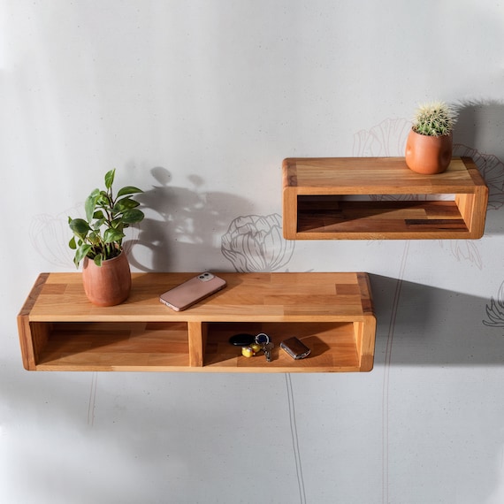 Handmade floating box shelves