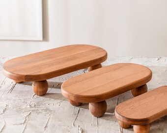 Wood Display Riser, Farmhouse Table Decor, Centerpiece Tray, Dining Room Table Tray, Mantle Decor, Pedestal Riser for Candle, Plant Stand