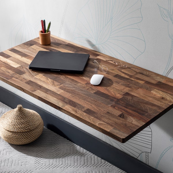 Walnuss Platzschoner Schwimmender Schreibtisch, Klapptisch aus Holz, Schreibtisch für die Wandbefestigung, Esstisch zum Zusammenklappen, Murphy-Schreibtisch, Home Office Schreibtisch