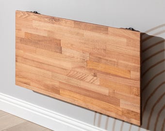 Escritorio flotante plegable de madera maciza de haya, escritorio Murphy de pared para oficina en casa, mesa plegable que ahorra espacio, escritorio de dibujo y escritura de madera.