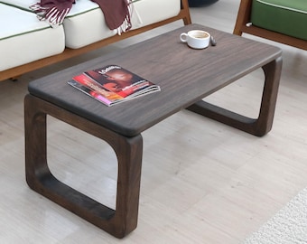 Handmade Solid Walnut Coffee Table: Mid-Century Modern Sofa Table