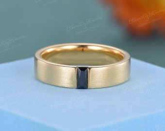 Black Moissanite Male Wedding Band Gold Rings Wedding Ring Mens Engagement Ring  Mens Promise Ring Unique Rings For Men Anniversary Gift