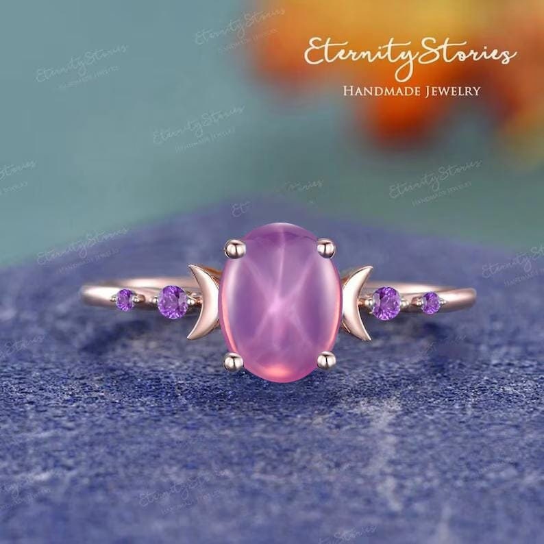 Pink Star Sapphire Ring