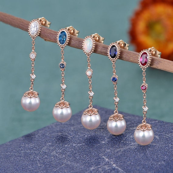 Akoya pearl drop earrings store