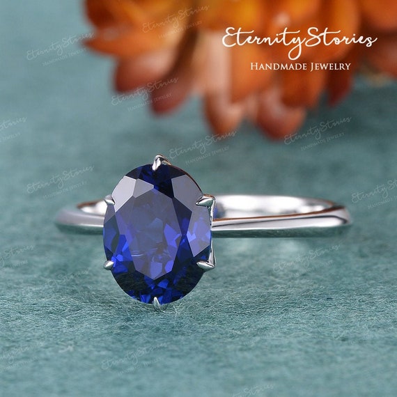 Anillo solitario zafiro sale