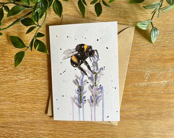 Bumble bee card, garden card, birthday card for grandma, for mum, for sister, for wife,bee birthday card, garden lover gift, bee lover gift