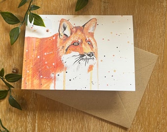 Fox card, british wildlife card, fox lover gift, wildlife cards, birthday card for dad, for mum, for son, for brother, blank greeting cards