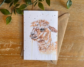 Alpaca card, alpaca birthday card, birthday card for aunt, llama card, greeting card for friend, alpaca gift, animal birthday card