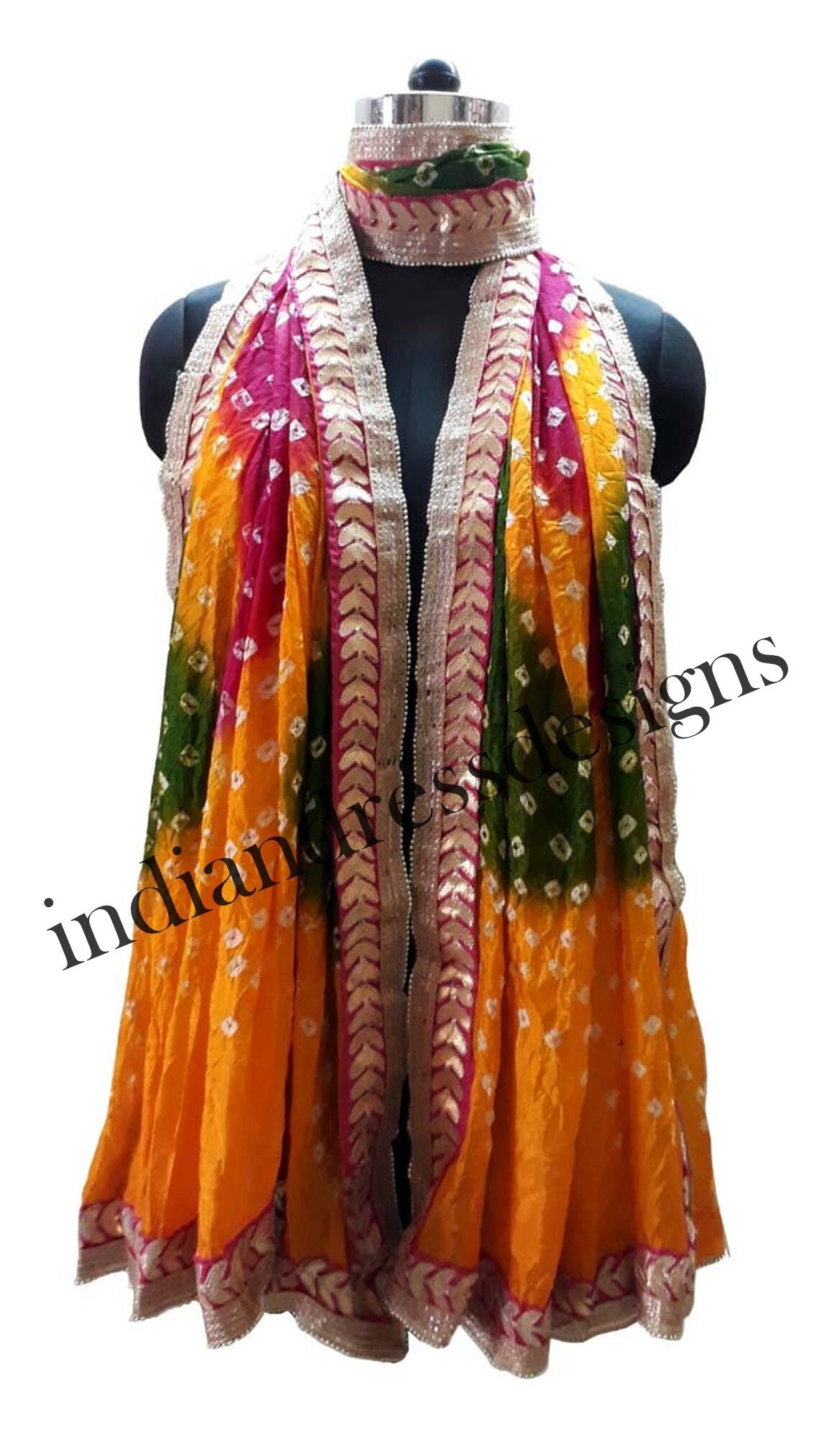 Rajasthani Bandhej Dupatta Silk Bandhani Bandhej Women Heavy Etsy