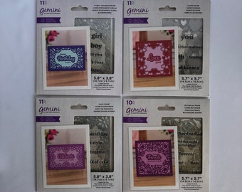 Frame Dies and Stamp Sets - Gemini - Crafter’s Companion - 10-11 Piece Die and Stamp Sets - 4 Different Frames - Your Choice