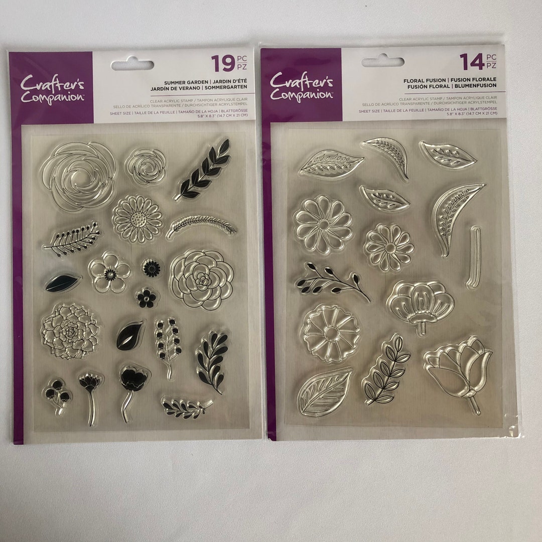 Floral Stamps Clear Acrylic Stamp Set Crafters Companion 1419 Pieces 5