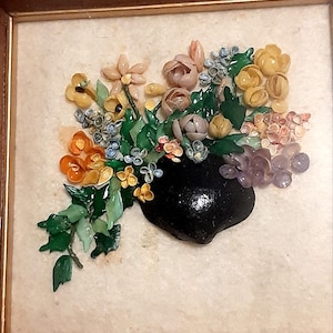 Välj 4 unika väggkonstverk 3D-snäckskalkonst. Snäckskalkonst Blommor gjorda av små snäckor Vintage snäckskalkonst Skulpturering med snäcka Snäckmålning