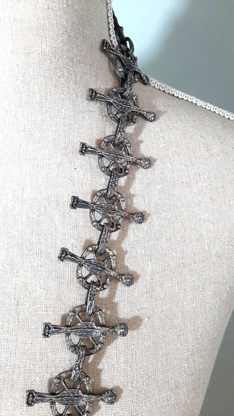 Gothic Mittelalter Kette Gürtel - Chunky Halskette, Cosplay Fashion Statement Bild 2